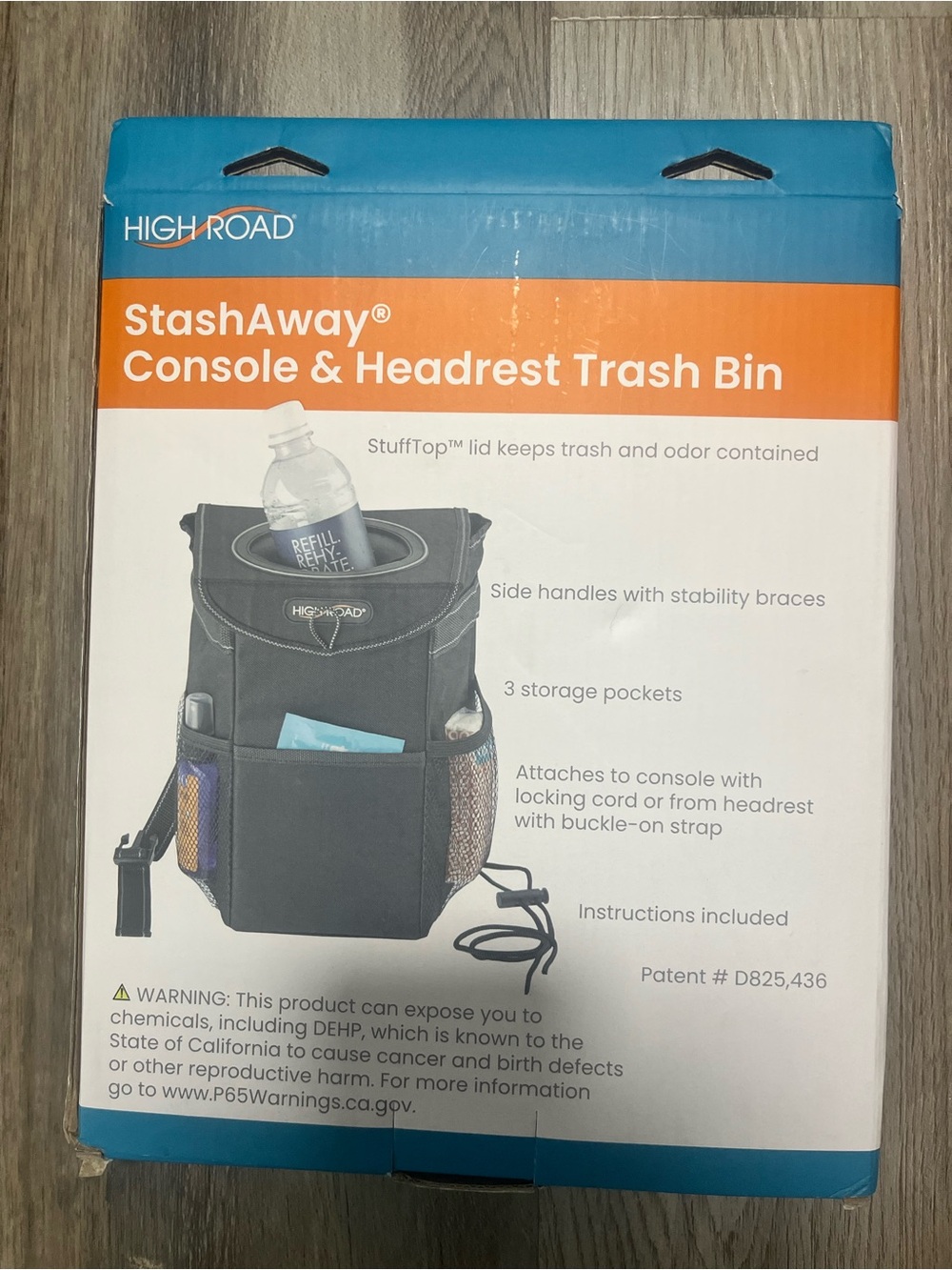 StashAway Black Console & Headrest Trash Bin